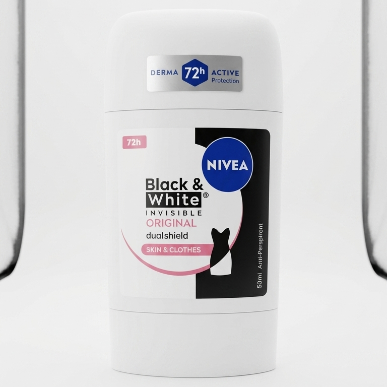 Nivea Black & White Invisible Original Stick 50ml – Deodorante Anti-Macchie Dual Shield 72h