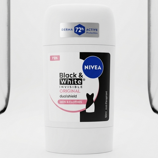 Nivea Black & White Invisible Original Stick 50ml – Deodorante Anti-Macchie Dual Shield 72h
