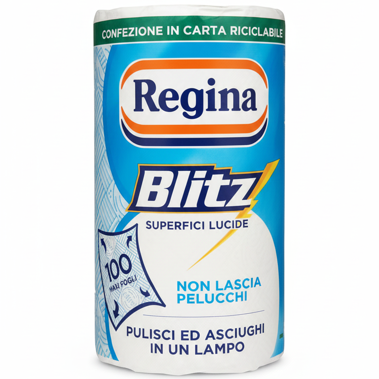 Regina Blitz Carta Casa 1 Rotolo Maxi – 3 Veli Ultra-Resistenti Senza Pelucchi – Ideale per Vetri