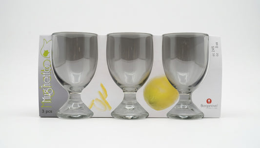 Borgonovo Mughetto Set 3 Calici Acqua 245ml | Vetro Pressato Made in Italy | Calici Resistenti per Tavola Rustica e Quotidiana