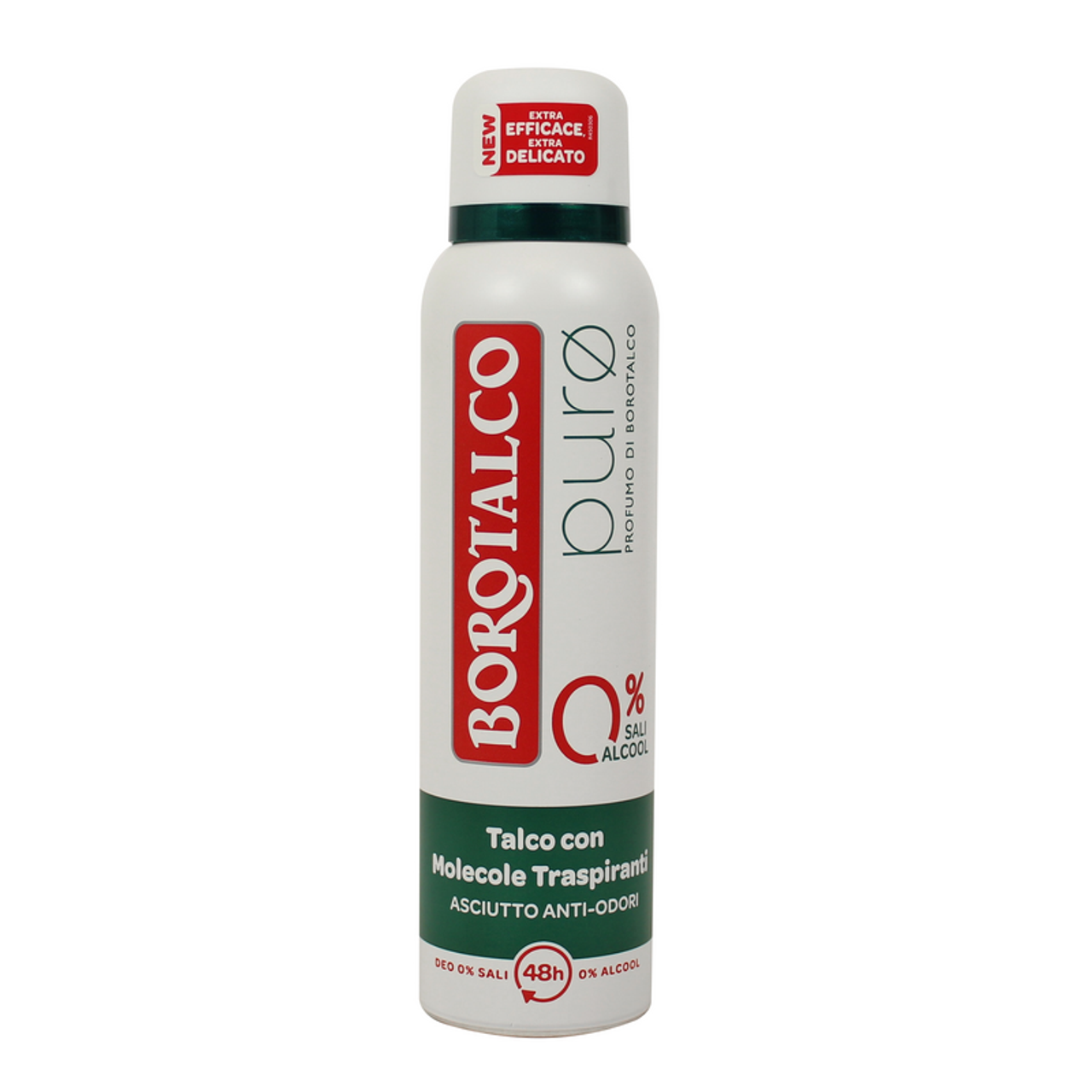 BOROTALCO Puro Spray 150ml | Profumo Classico | Deodorante 48h 0% Sali di Alluminio | Con Molecole Traspiranti Zinco e Tapioca