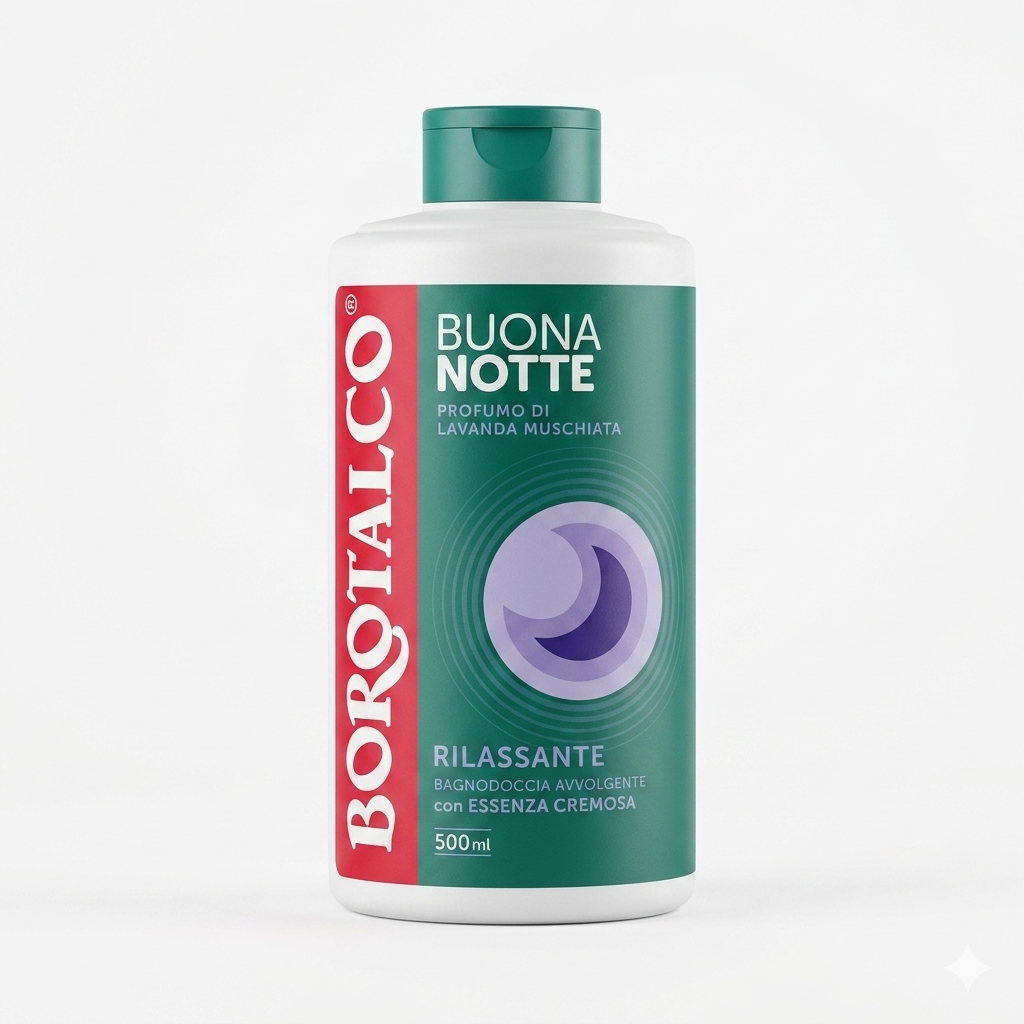 Borotalco bagnodoccia Buona Notte 500ml rilassante essenza cremosa doccia corpo profumo calmante