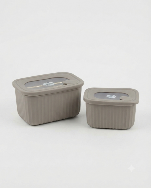 Set 2 contenitori alimenti Dealo ermetici con coperchio 1,35 L e 0,64 L BPA free per frigorifero e dispensa.