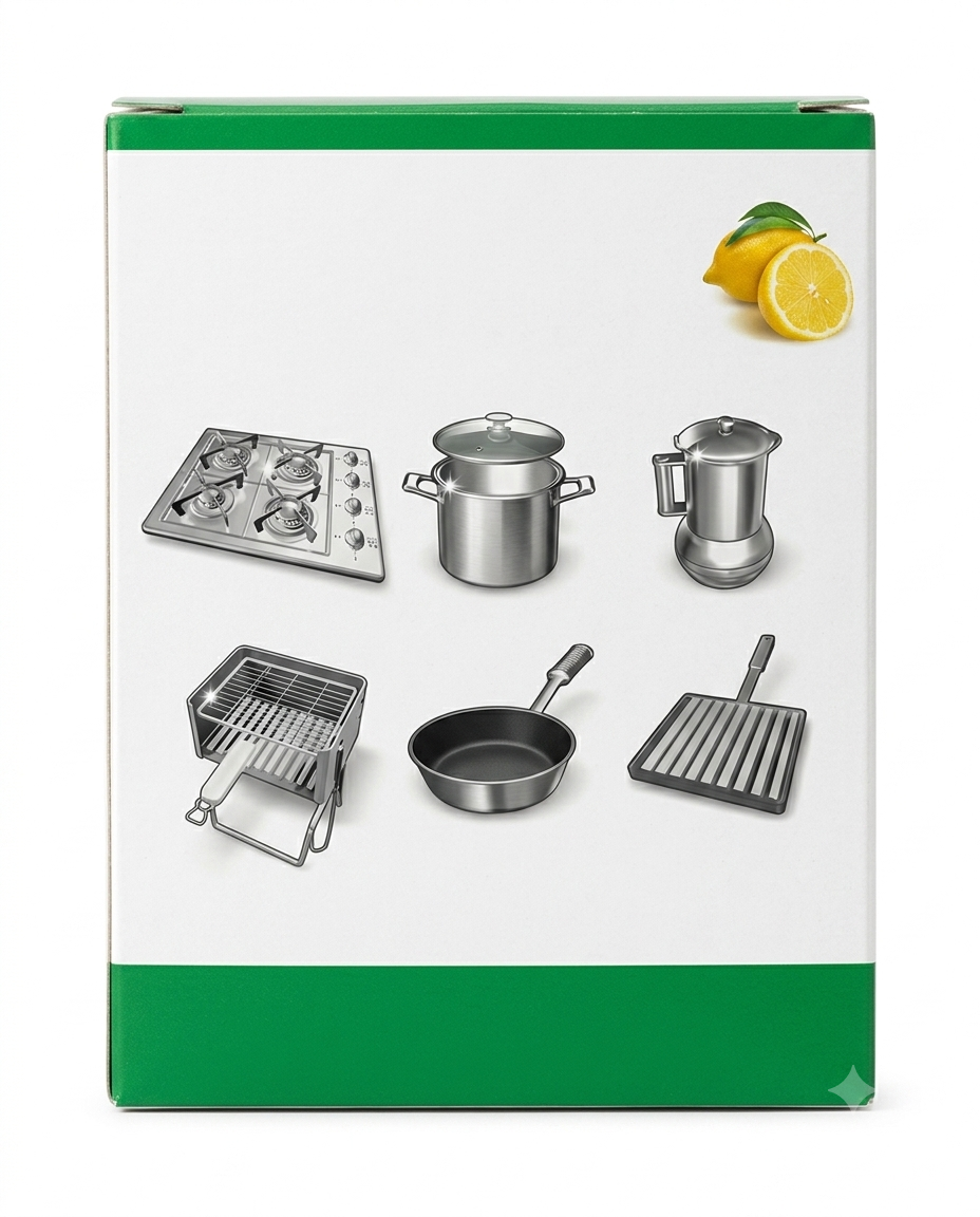 BRAVO Sgrassante Pagliette Saponate al Limone 7 Pezzi Acciaio Inox – Potere Abrasivo Disintegrante Contro Sporco Incrostato