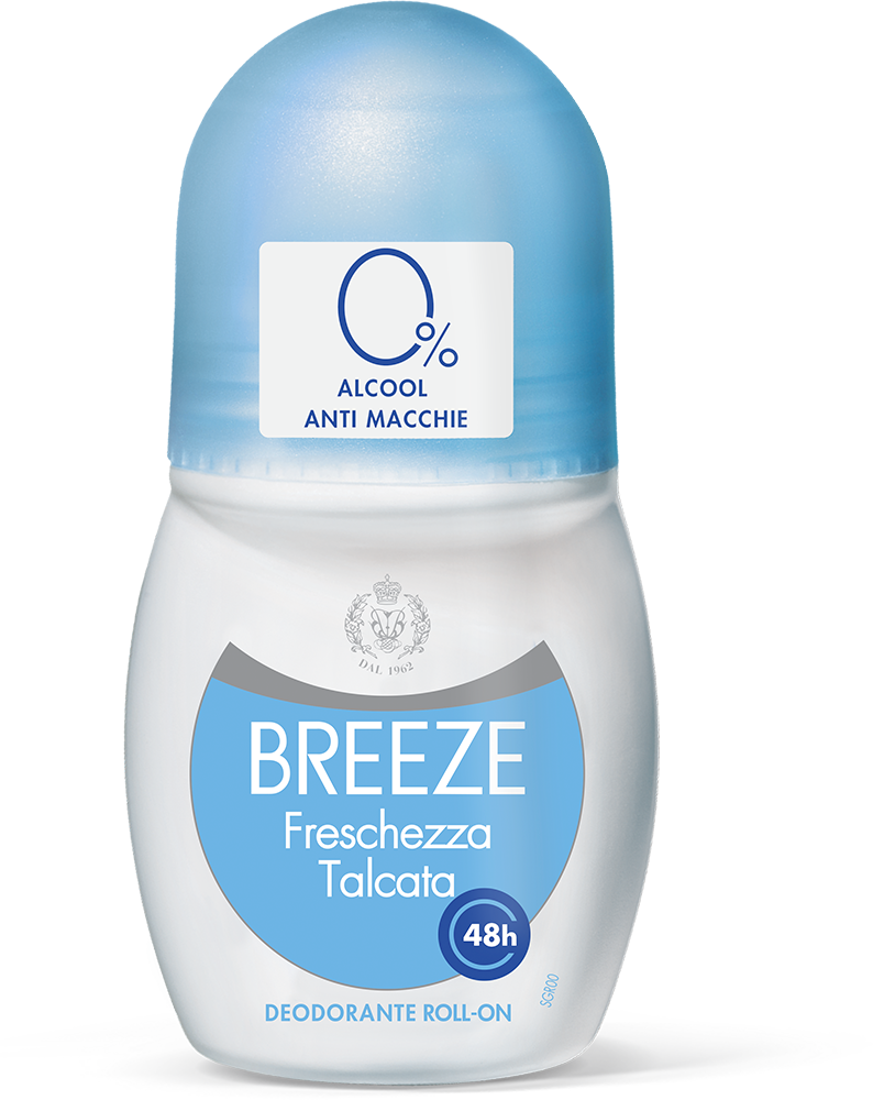 Breeze Deodorante Roll On 50ml Protezione 48h Anti-Macchie Formula Senza Alcool