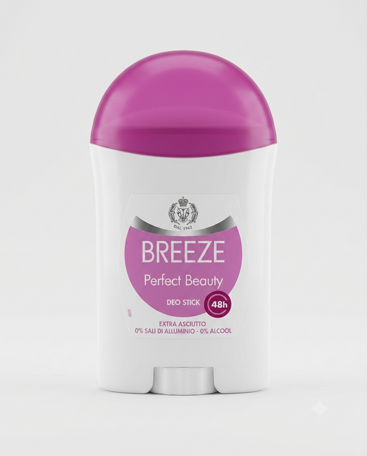 Breeze Perfect Beauty deodorante stick 40 ml 48h extra asciutto 0% alluminio e 0% alcool pelle sensibile.