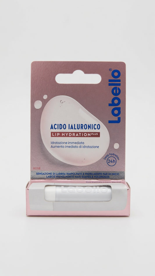 Labello Acido Ialuronico Lip Hydration Plus Rosé | Idratazione 24h & Effetto Rimpolpante | Con Acido Ialuronico e Mentolo | Labbra Morbide e Voluminose