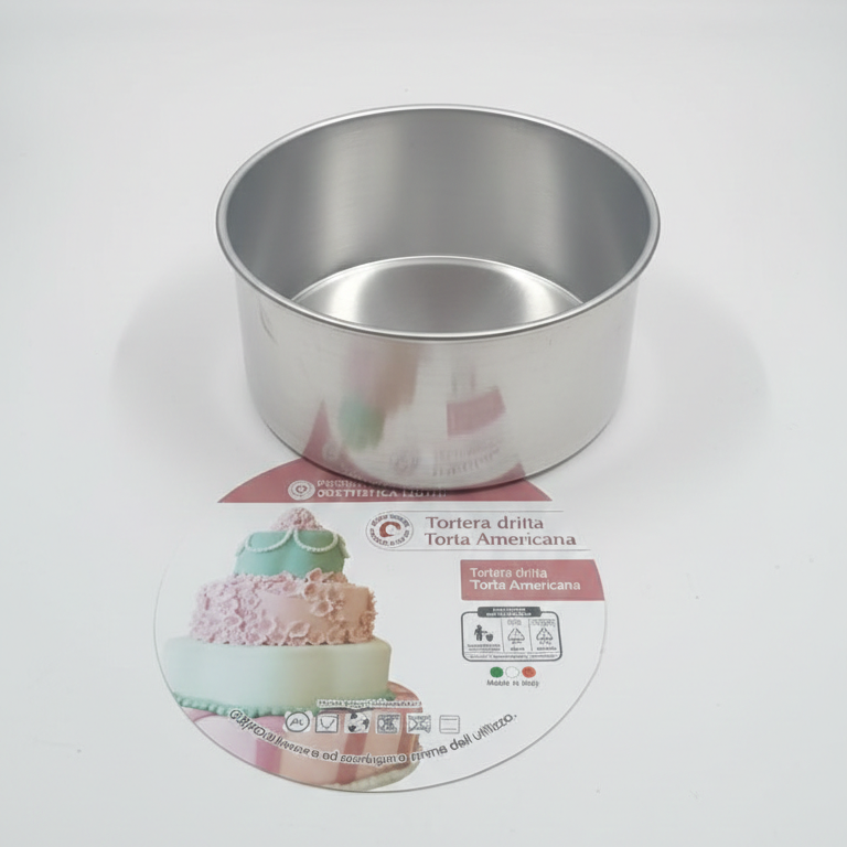 Liotti Tortiera Dritta per Torta Americana Ø 20x10h cm | Alluminio Professionale | Ideale per Layer Cakes e Pan di Spagna