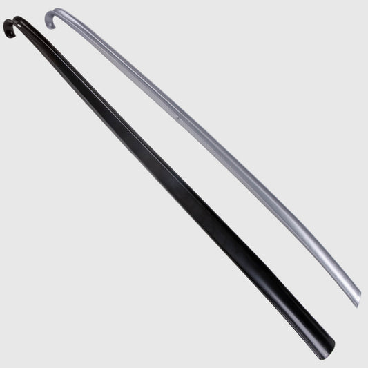 Briantina Calzascarpe Extra Lungo 78 cm | Plastica 100% Polipropilene Resistente | Ausilio Ergonomico per Indossare Scarpe Senza Piegare la Schiena | Disponibile in Nero e Grigio Argento