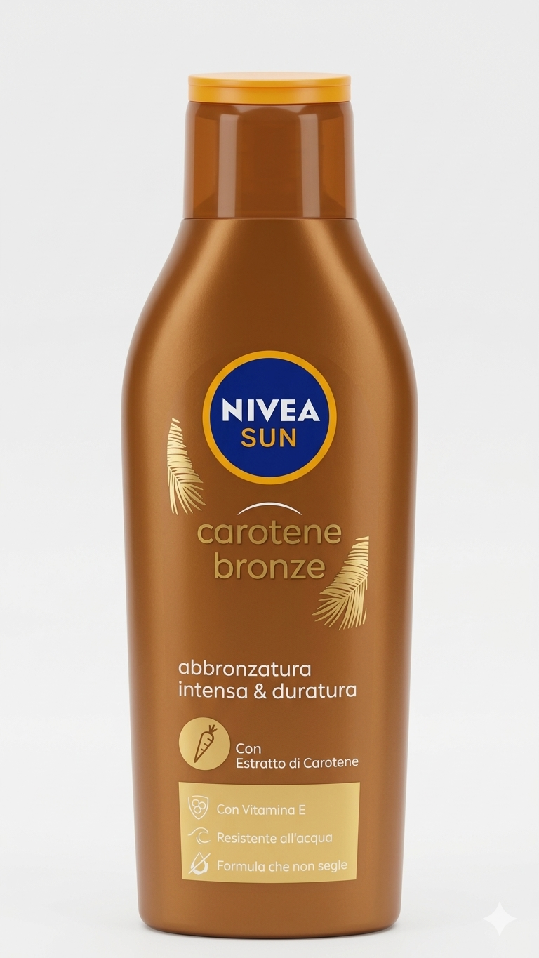NIVEA SUN Carotene Bronze SPF 6 Latte Solare 200ml | Abbronzatura Dorata e Intensa con Estratto di Carotene | Protezione Bassa UVA/UVB