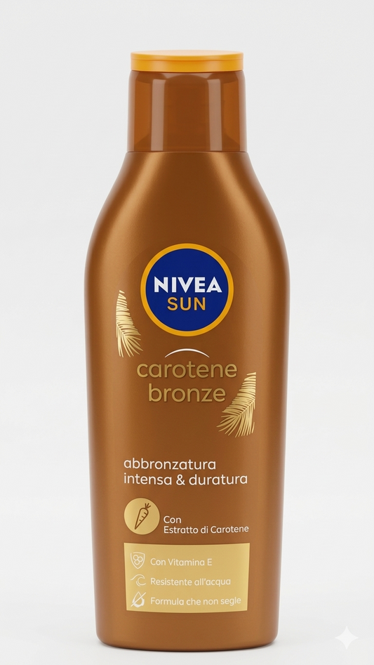 NIVEA SUN Carotene Bronze SPF 6 Latte Solare 200ml | Abbronzatura Dorata e Intensa con Estratto di Carotene | Protezione Bassa UVA/UVB