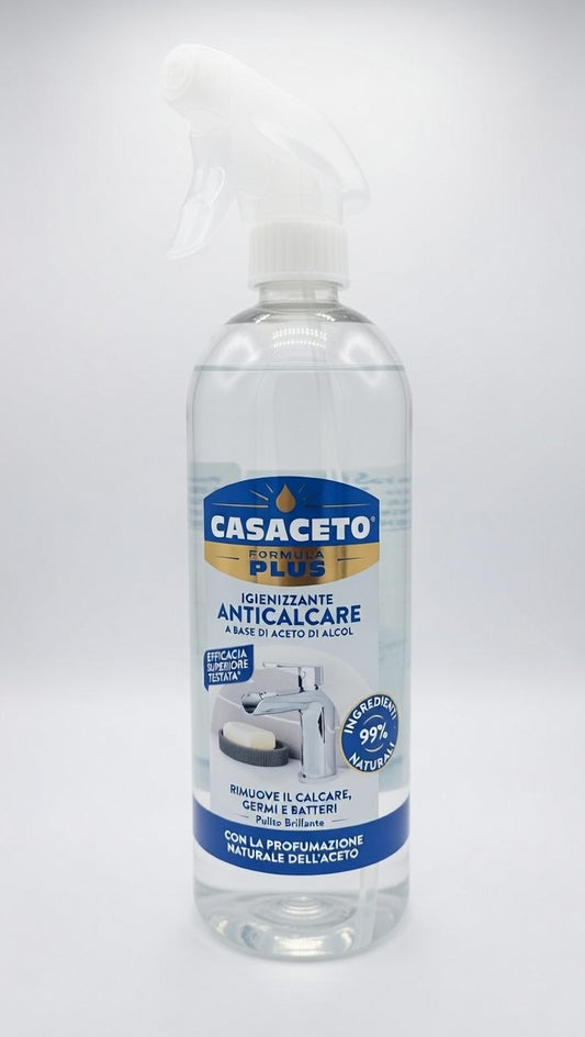 CASACETO PLUS Anticalcare Igienizzante 750ml – Con Aceto di Alcol e Formula 99% Naturale