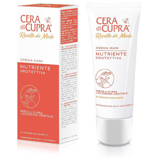 Cera Di Cupra Crema Mani Nutriente e Protettiva 75 ml | Ricette di Miele con Cera d'Api, Glicerina e Allantoina | Anti-Screpolature