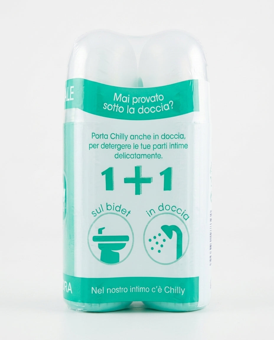 Chilly Gel Detergente Intimo Freschezza Naturale 2x200ml – Bipack Mentolo Anti-Odor pH Fisiologico