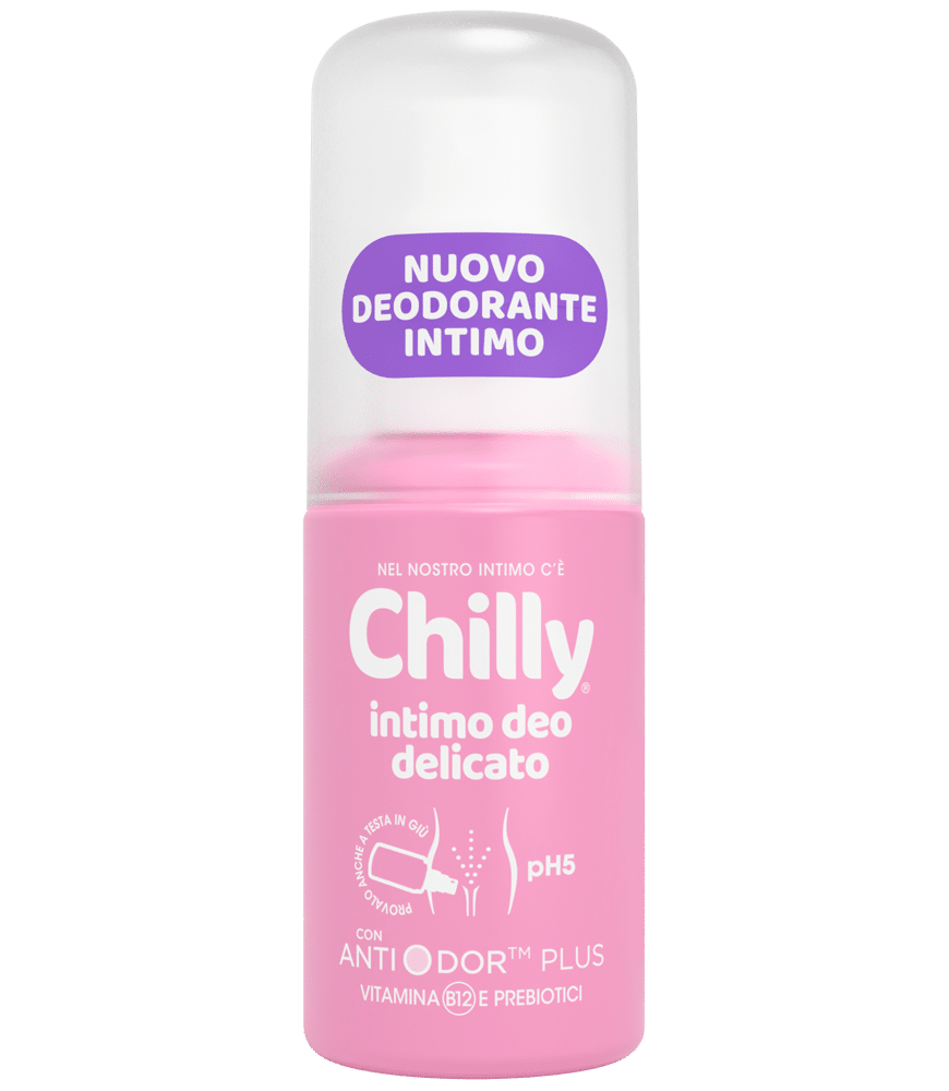 Spray Chilly Intimo Deo Delicato per pelli sensibili con vitamina B12 e prebiotici, freschezza e protezione odori