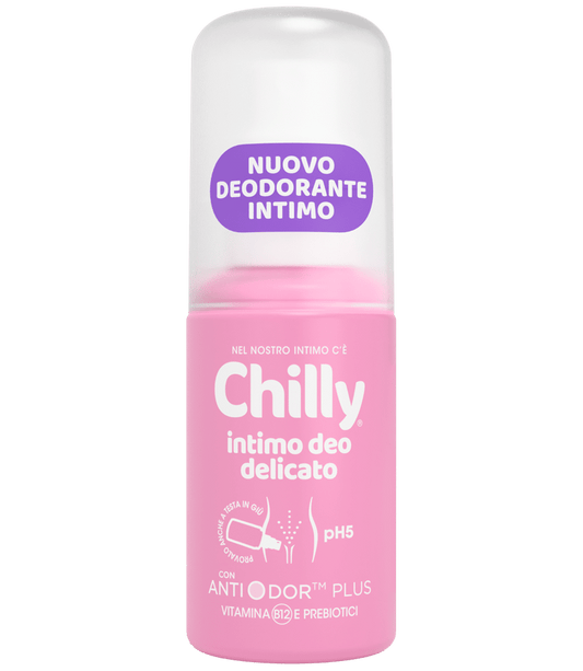 Spray Chilly Intimo Deo Delicato per pelli sensibili con vitamina B12 e prebiotici, freschezza e protezione odori