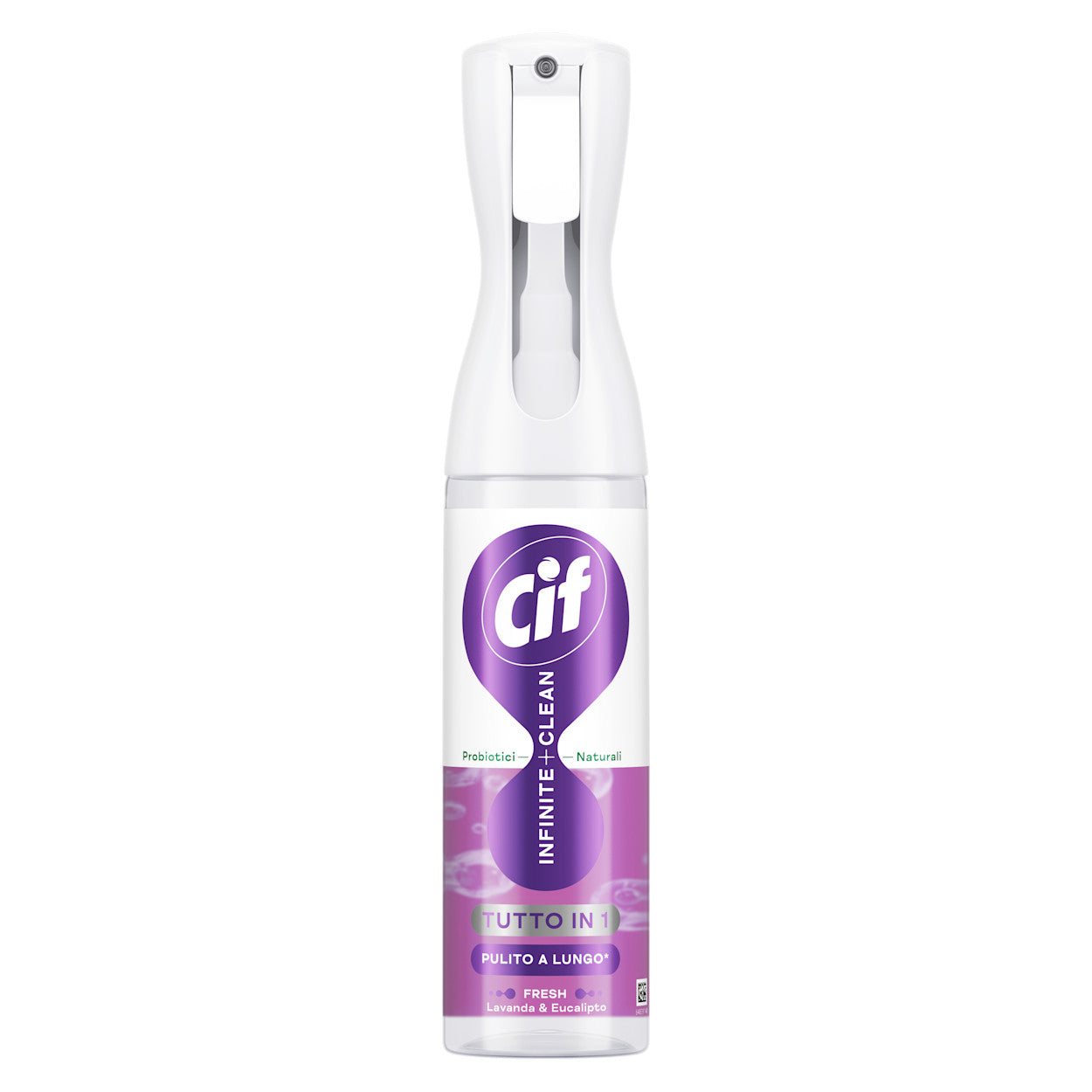 Cif Infinite Clean Spray Multiuso 280ml – Tecnologia Probiotica Attiva 72h – Detergente 3-in-1 per Superfici, Tessuti ed Elettronica – Erogatore Garantito 3 Anni