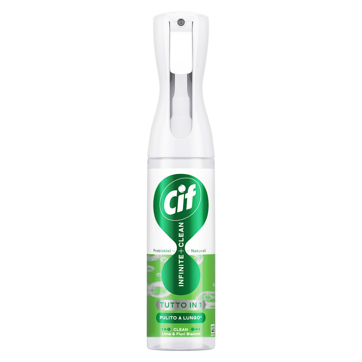 Cif Infinite Clean Spray Multiuso 280ml – Tecnologia Probiotica Attiva 72h – Detergente 3-in-1 per Superfici, Tessuti ed Elettronica – Erogatore Garantito 3 Anni