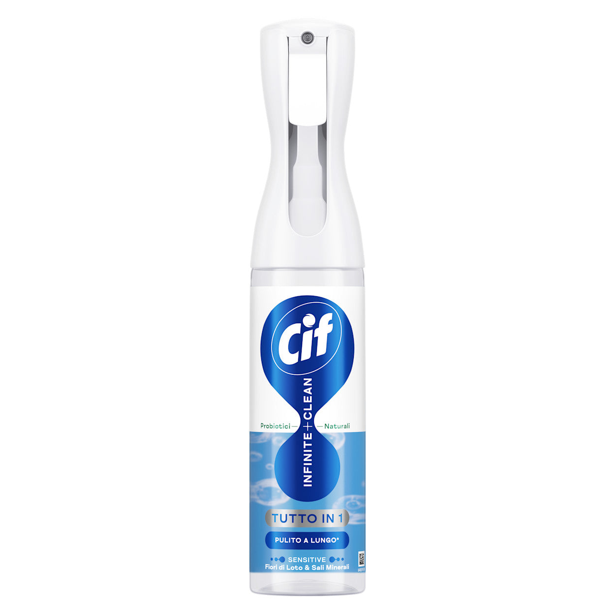 Cif Infinite Clean Spray Multiuso 280ml – Tecnologia Probiotica Attiva 72h – Detergente 3-in-1 per Superfici, Tessuti ed Elettronica – Erogatore Garantito 3 Anni