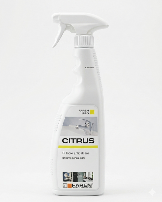 Faren Pro Citrus Anticalcare Naturale Acido Citrico – Pulitore Antiappannante Doccia Brillantezza Zero Aloni
