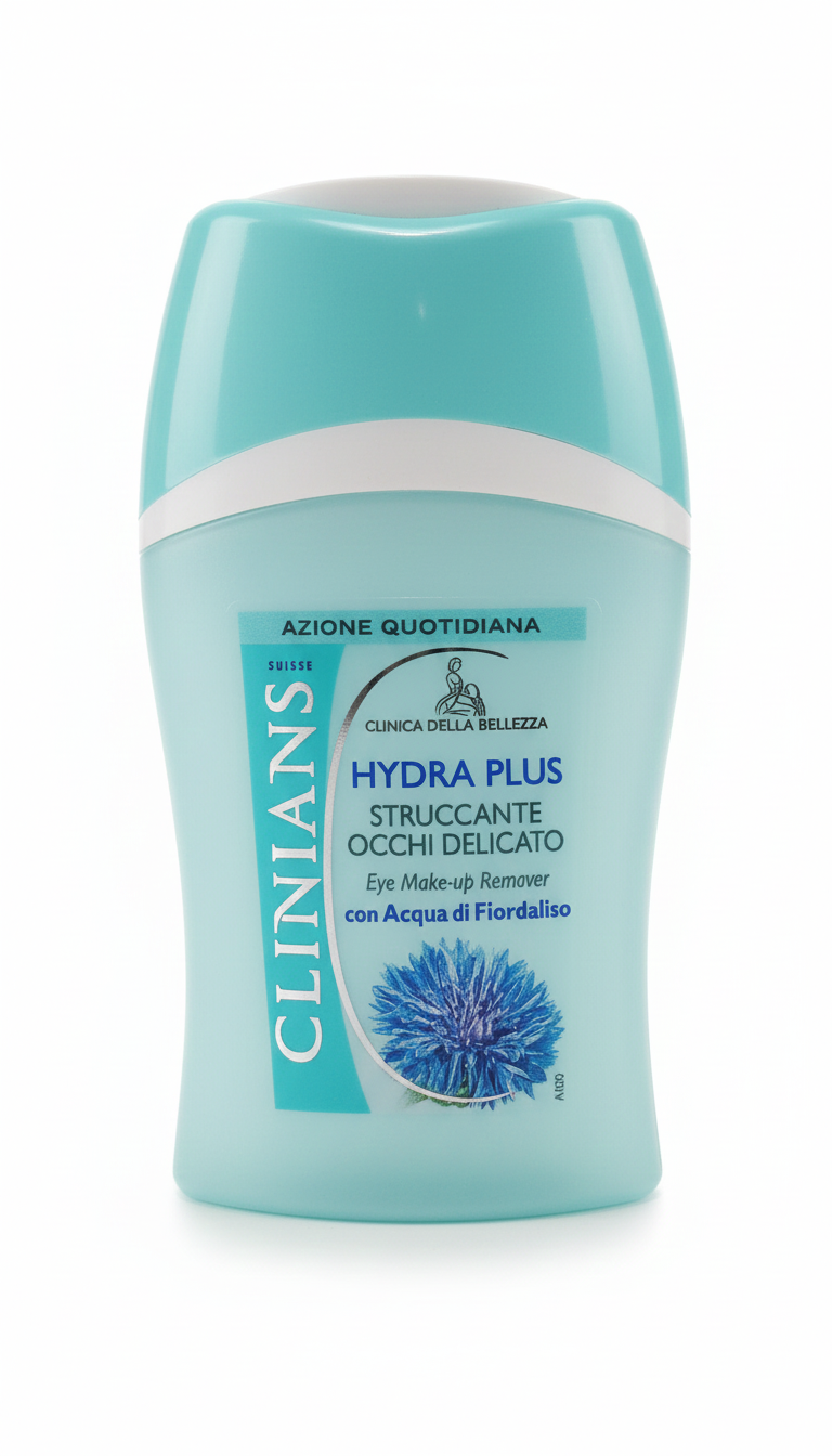 CLINIANS Hydra Plus Struccante Occhi Delicato 150ml – Con Acqua di Fiordaliso Lenitiva – Senza Alcool né Profumo – Clinica della Bellezza