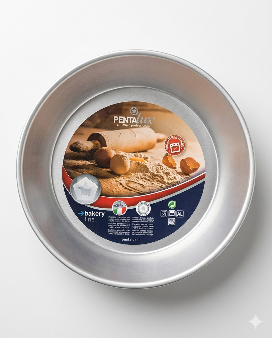 Pentalux Ciambella Conica Senza Cono 26 cm – Stampo per Torte in Alluminio Puro – Teglia Professionale per Cottura Uniforme