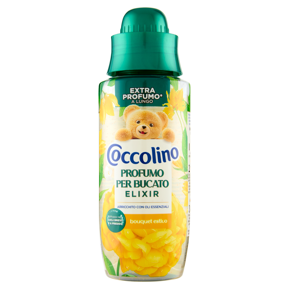 Coccolino Elixir Profuma Bucato Concentrato 342ml | Formula in Gel Zero Residui | Profumo Intenso e Proteggi-Fibre | Efficace a Freddo | 24 Lavaggi | 7 Fragranze Disponibili