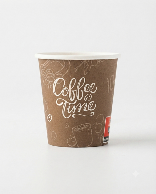 Bicchierini di carta Dealo Coffee Time 75 ml confezione da 50 pezzi monouso per caffè espresso, resistenti al calore.