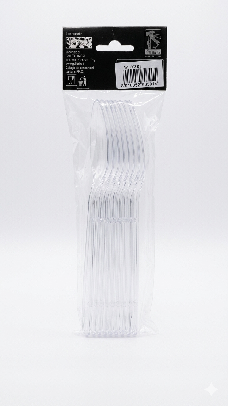 Faucy Coltelli Luxury in Plastica Trasparente | Confezione da 10 Pezzi | Posate Rigide Professionali per Cerimonie, Matrimoni ed Eventi Eleganti