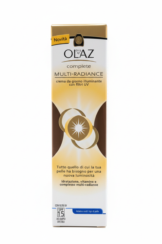 OLAZ Complete MULTI-RADIANCE Crema Giorno Illuminante 50ml – SPF 15 – Idratante con Vitamine E, B3, Pro-V B5 – Non Comedogenica