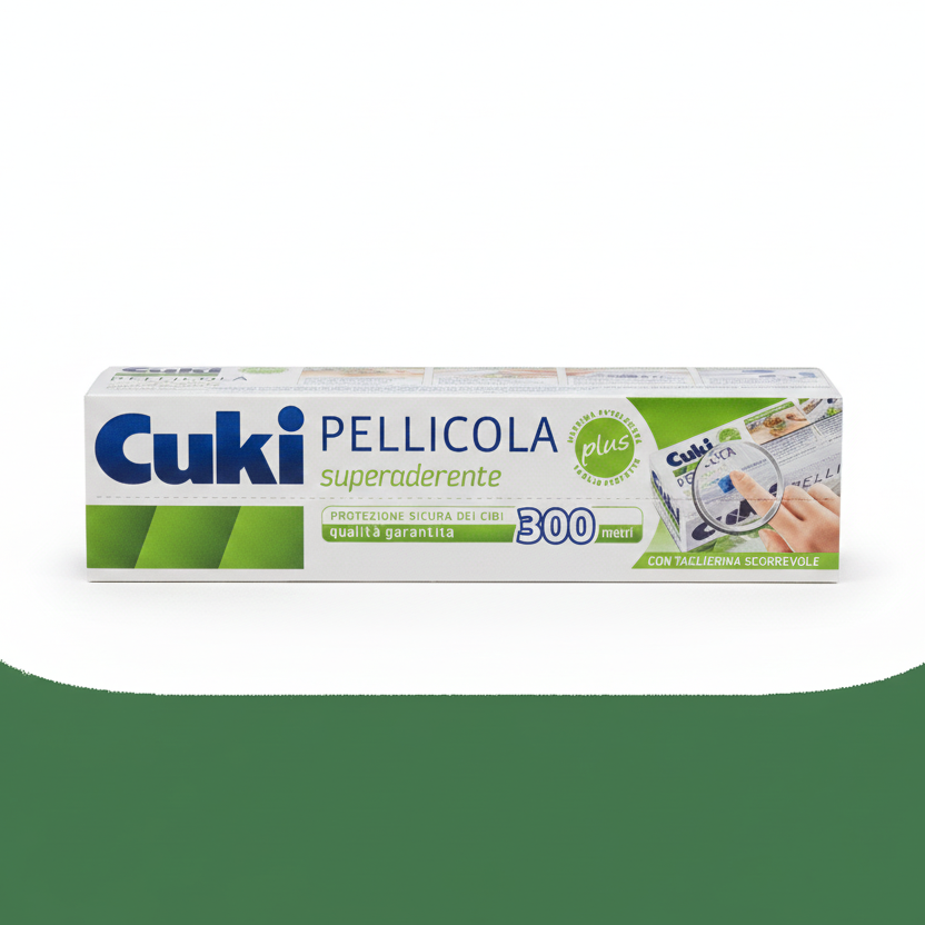 Cuki Pellicola Trasparente Professionale | Rotolo Maxi 300 Metri | Larghezza 30 cm | Massima Aderenza ed Elasticità | PVC Sicuro per Alimenti e Asporto