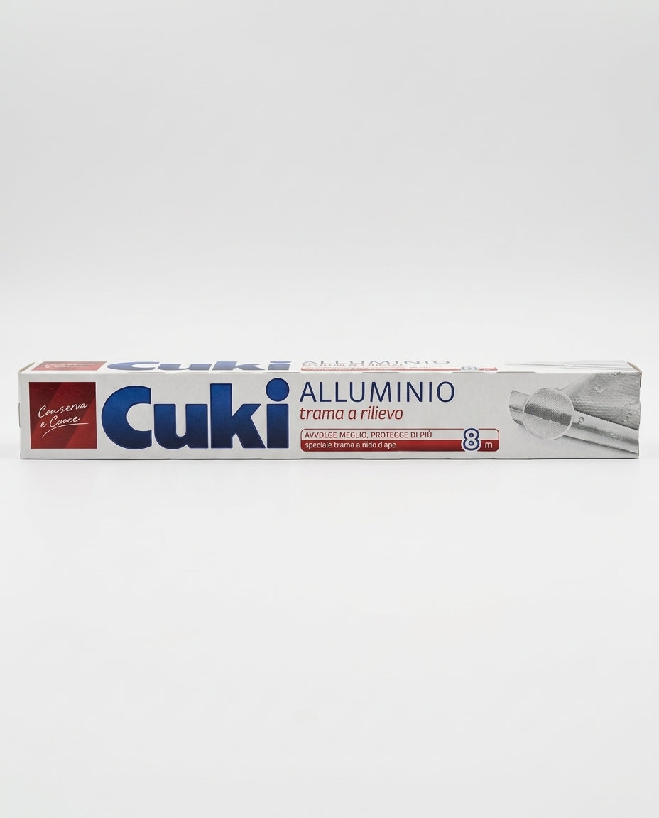 Cuki Alluminio Trama a Rilievo Nido d'Ape 8 Metri ALUSTRONG – Foglio di Alluminio Extra Resistente Cottura e Conservazione
