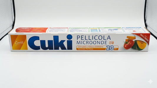 Cuki Cuoce Pellicola Trasparente per Microonde | Rotolo 20 Metri | Senza PVC e Sicura per Alimenti | Ideale per Cottura a Vapore e Riscaldamento Rapido