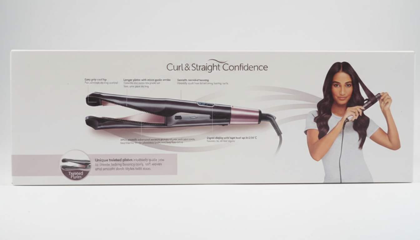 Piastra Styler 2-in-1 Curl & Straight Confidence – Piastre Oscillanti in Ceramica e Tormalina per Ricci e Lisci Perfetti