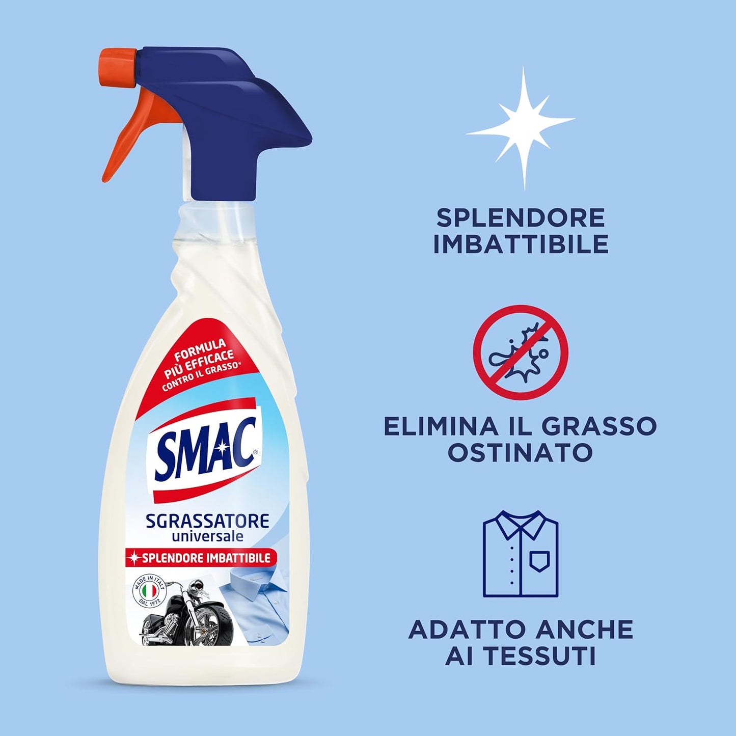 SMAC Sgrassatore Universale 650ml Trigger | Formula Ultra Efficace | Tecnologia ZERO ALONI | Splendore Imbattibile | Flacone 50% Riciclato