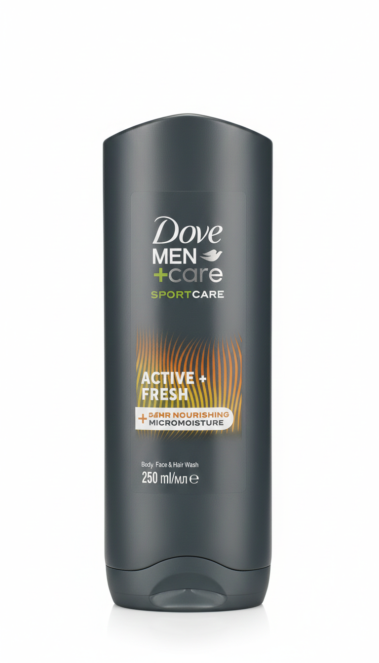 Dove Men+Care Sport Care Doccia 3in1 Active + Fresh 250ml – Corpo, Viso e Capelli – Post-Sport