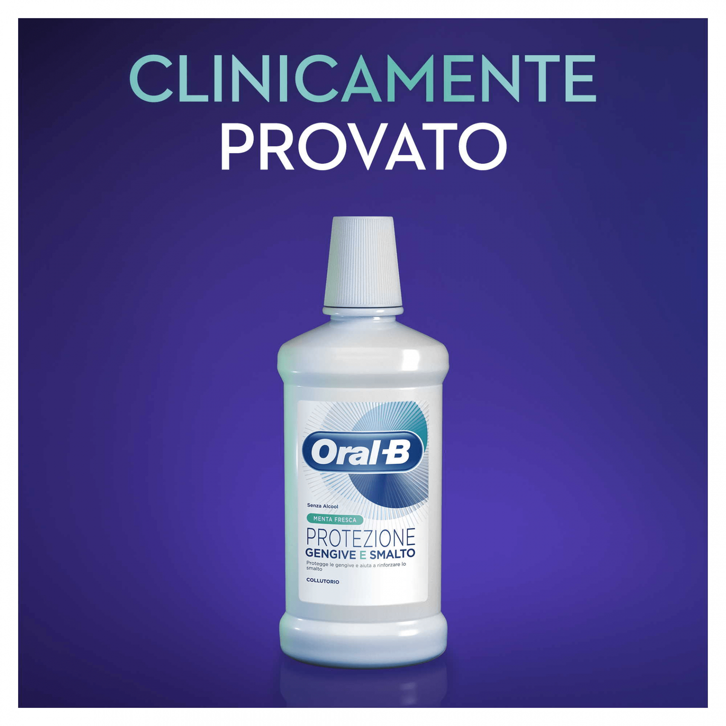 Oral-B Collutorio Protezione Gengive e Smalto 500 ml | Menta Fresca Senza Alcool | Rinforza lo Smalto e Previene la Carie | Tecnologia Clinicamente Testata