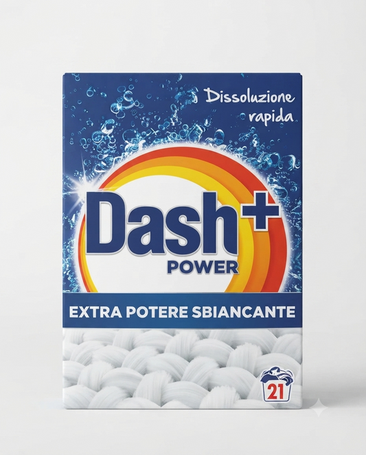 Dash Power Detersivo Lavatrice in Polvere 1050g | 21 Lavaggi | Tecnologia Anti-Residui per Bianchi Brillanti | Pulito Impeccabile a 20°C