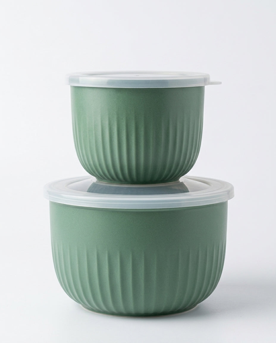 Dealo Set 2 Contenitori Ermetici Multiuso per Alimenti da 1,23 L e 0,58 L, BPA Free, adatti a microonde, freezer e lavastoviglie, contenitori cucina impilabili.