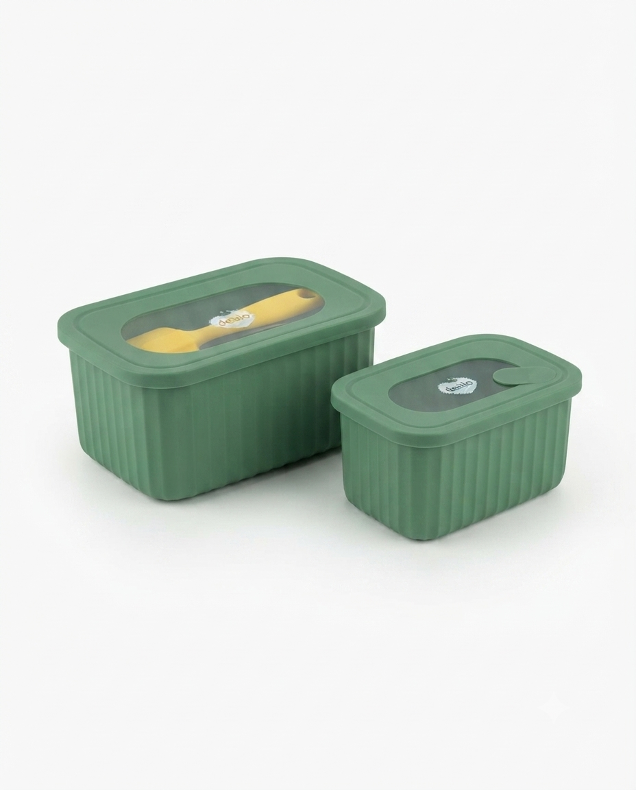 Set 2 contenitori ermetici Dealo in polipropilene BPA free da 1,35 L e 0,64 L, per frigorifero, microonde e conservazione alimenti.