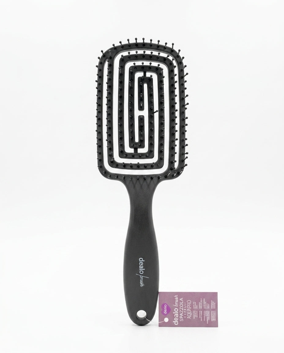 Dealo Brush AquaPro Spazzola Capelli Ventilata, spazzola districante per capelli bagnati con struttura ventilata per un'asciugatura rapida e impugnatura ergonomica antiscivolo.