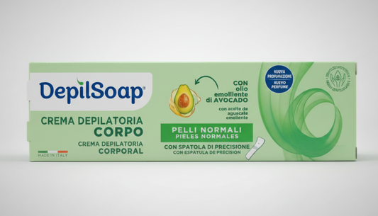 Depilsoap Crema Depilatoria Corpo Pelli Normali 150ml con Olio di Avocado e Acido Ialuronico