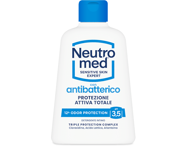 Neutromed Detergente Intimo Antibatterico 200 ml – pH 3.5 con Clorexidina – Protezione Attiva 12h Anti-Odore per Ciclo, Gravidanza e Sport