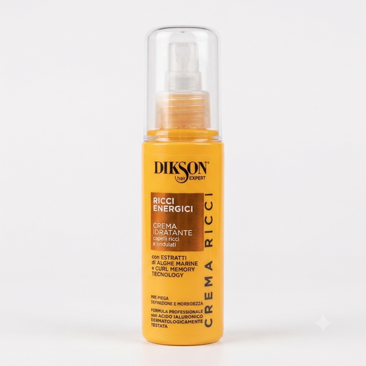 Dikson Ricci Energici Crema Idratante 100 ml per capelli ricci e ondulati con Curl Memory Technology e alghe marine azione anticrespo e antiumidità senza siliconi