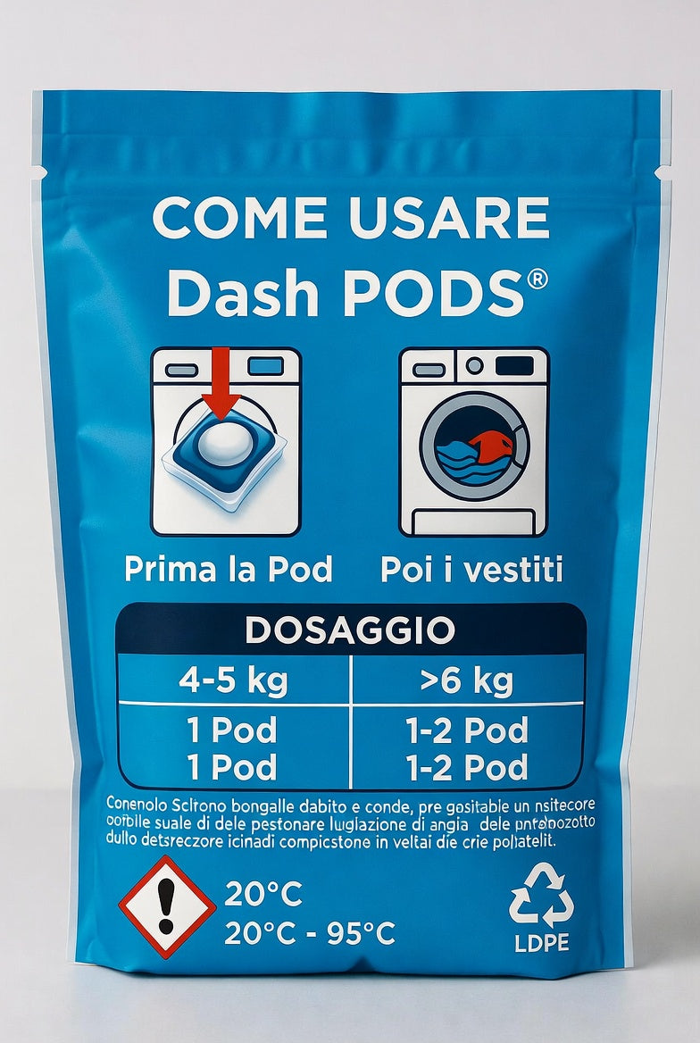 Dash Pods Ambra Formato Convenienza 50 Lavaggi – Smacchia e Igienizza in un Solo Gesto
