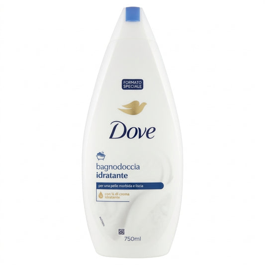 Dove Bagnodoccia Idratante 1/4 Crema Idratante Formato Speciale 750 ml – Detersione Delicata Nutriente Pelle Morbida
