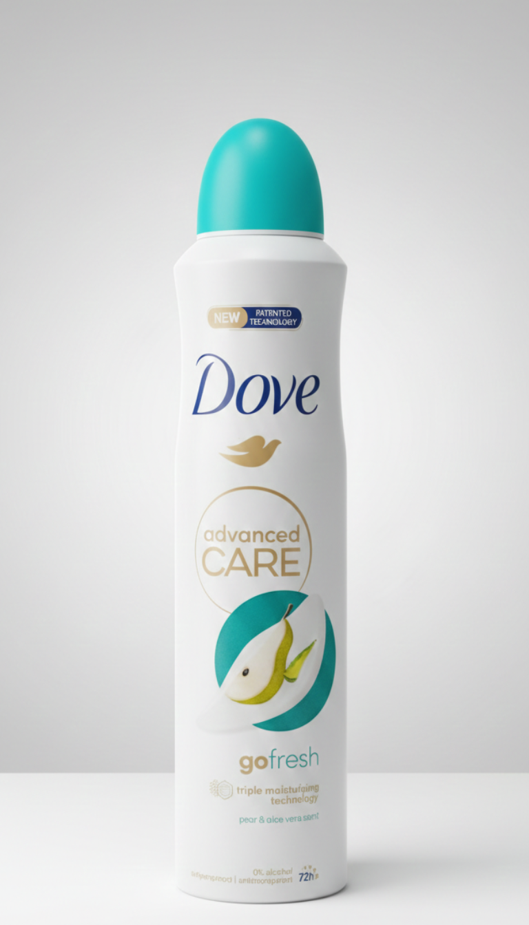 Dove Advanced Care Go Fresh Deodorante Spray Maxi 250ml | Pera e Aloe Vera | Protezione 72H Antitraspirante | 0% Alcool e Triple Moisturising Technology