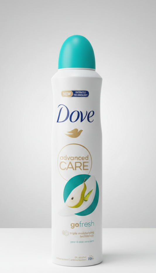 Dove Advanced Care Go Fresh Deodorante Spray Maxi 250ml | Pera e Aloe Vera | Protezione 72H Antitraspirante | 0% Alcool e Triple Moisturising Technology