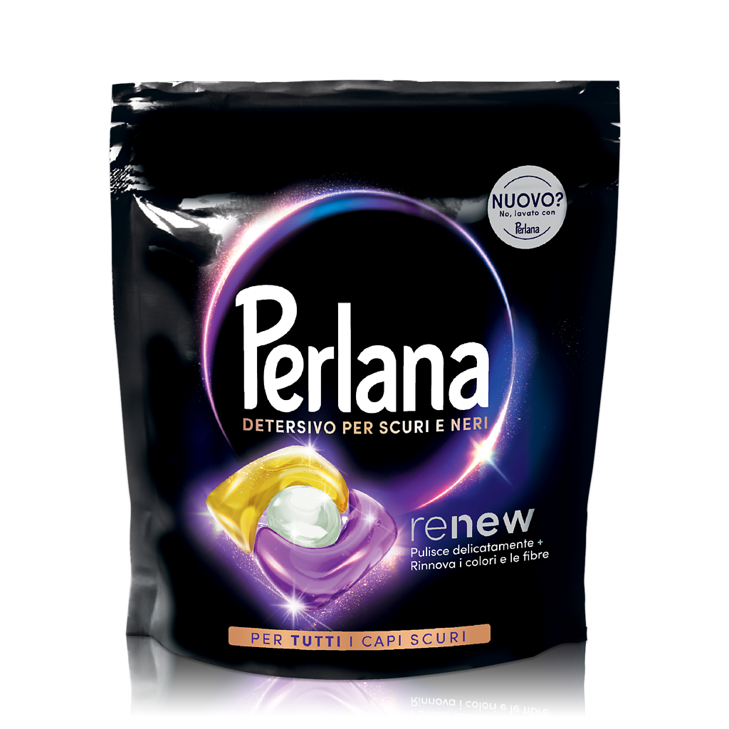 Perlana Caps Scuri e Neri – Detersivo in Capsule 3-in-1 – Rinnova Fibre e Colori in 10 Lavaggi – 20 Lavaggi Eco-Friendly