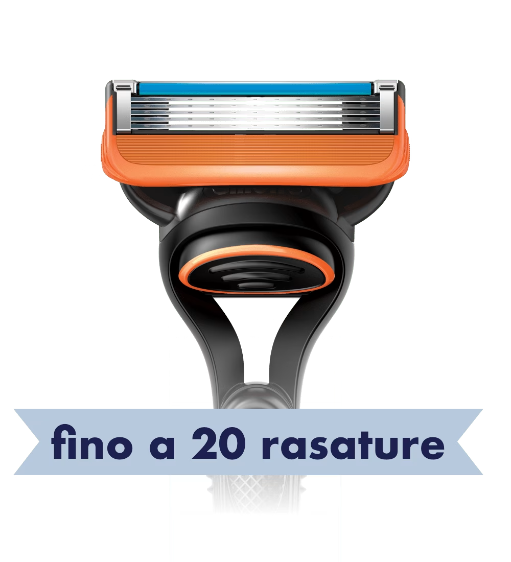 Gillette Fusion5 Rasoio da Uomo | 5 Lame Anti-Attrito di Precisione | Tecnologia a Microalette | 1 Manico + 1 Ricarica | Styling Barba e Rifinitore